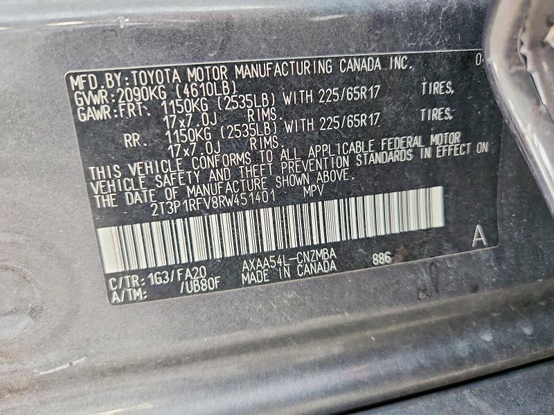 Продажа на аукционе авто 2024 Toyota Rav4, vin: 2T3P1RFV8RW451401, номер лота: 49291046