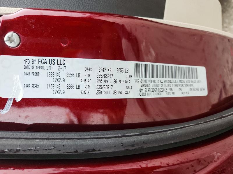 Продаж на аукціоні авто 2017 Chrysler Pacifica, vin: 2C4RC1BG7HR692015, номер лоту: 50532496