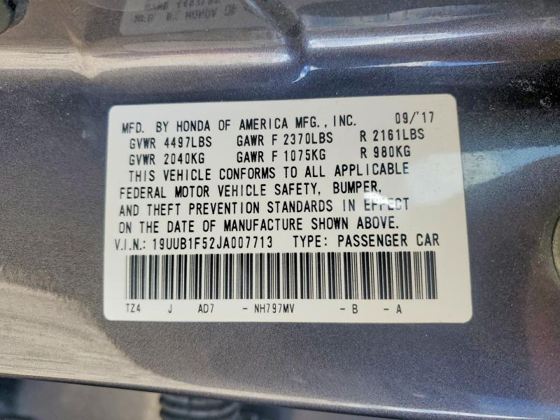 2018 Acura Tlx მანქანა იყიდება აუქციონზე, vin: 19UUB1F52JA007713, აუქციონის ნომერი: 51271376