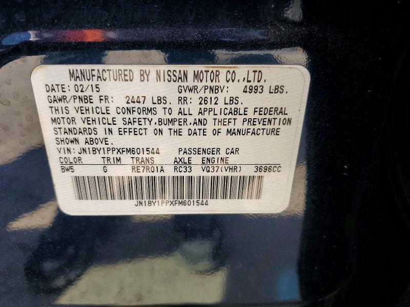 Aukcja sprzedaży 2015 Infiniti Q70l, vin: JN1BY1PPXFM601544, numer aukcji: 48047306
