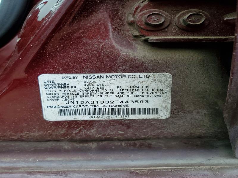 Aukcja sprzedaży 2002 Nissan Maxima, vin: JN1DA31D02T443593, numer aukcji: 49634466