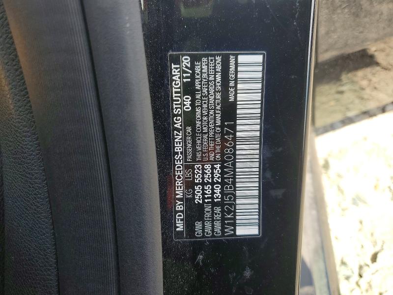 Aukcja sprzedaży 2021 Mercedes-benz Cls, vin: W1K2J5JB4MA086471, numer aukcji: 49339316