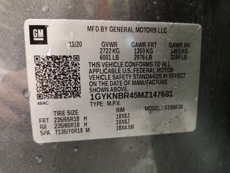Aukcja sprzedaży 2021 Cadillac Xt5, vin: 1GYKNBR45MZ147681, numer aukcji: 51521176