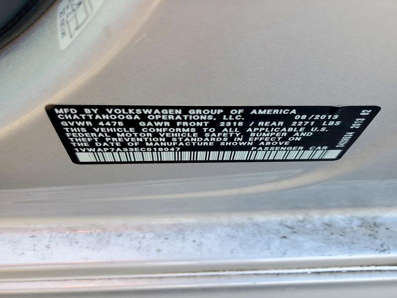 Aukcja sprzedaży 2014 Volkswagen Passat, vin: 1VWAP7A33EC019047, numer aukcji: 48859146
