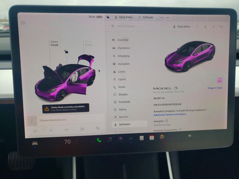 48453136 :رقم المزاد ، 5YJ3E1EA1KF509248 vin ، 2019 Tesla Model 3 مزاد بيع