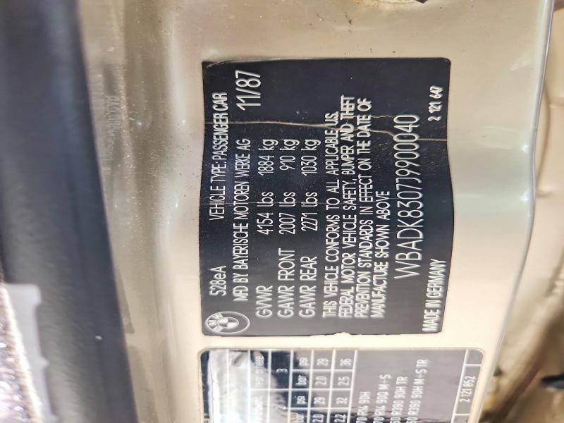 Продаж на аукціоні авто 1988 Bmw 528, vin: WBADK8307J9900040, номер лоту: 51619786