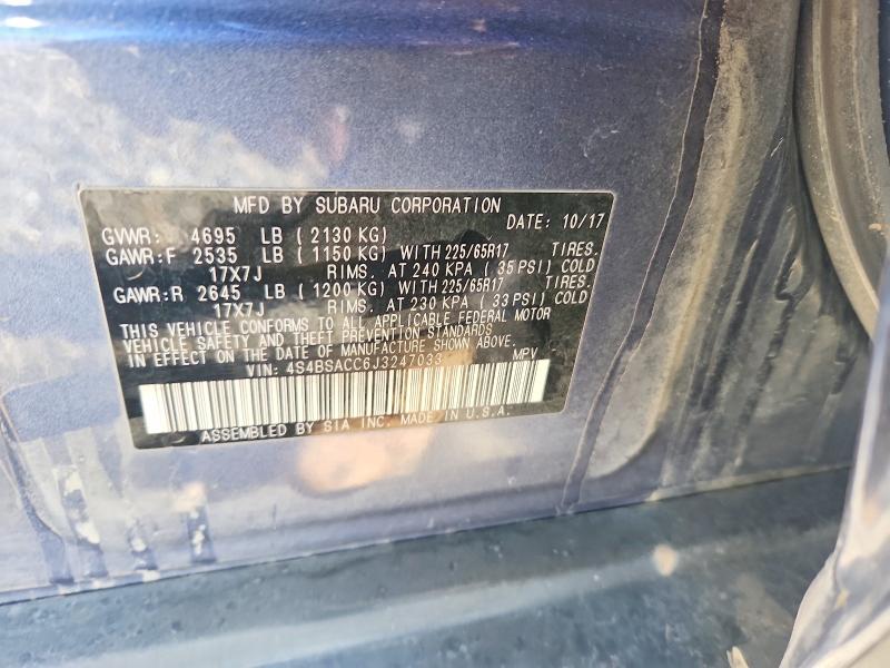 Продажа на аукционе авто 2018 Subaru Outback, vin: 4S4BSACC6J3247033, номер лота: 48496336