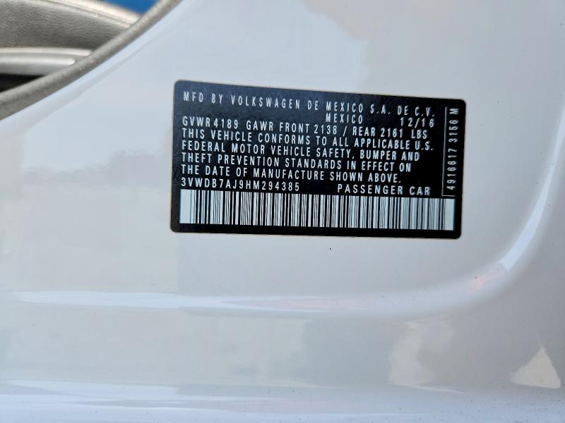 Продажа на аукционе авто 2017 Volkswagen Jetta, vin: 3VWDB7AJ9HM294385, номер лота: 49765966