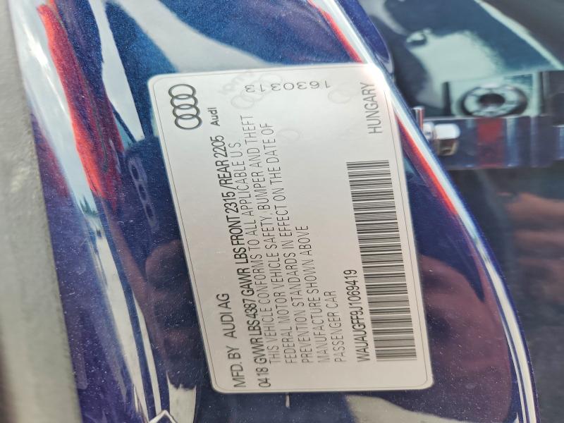 Продажа на аукционе авто 2018 Audi A3, vin: WAUAUGFF9J1069419, номер лота: 50075106