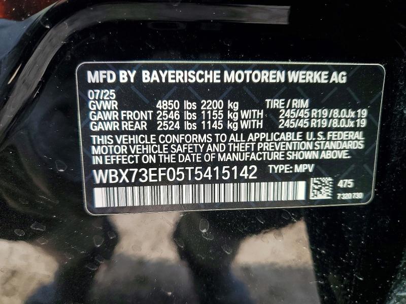 Продаж на аукціоні авто 2026 Bmw X1, vin: WBX73EF05T5415142, номер лоту: 50434276