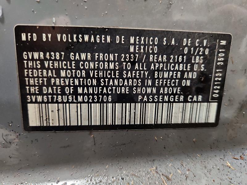 51438646 :رقم المزاد ، 3VW6T7BU9LM023706 vin ، 2020 Volkswagen Jetta مزاد بيع