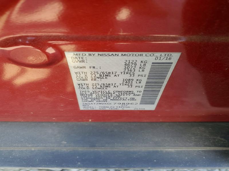 Aukcja sprzedaży 2016 Nissan Rogue, vin: 5N1AT2MVXGC798962, numer aukcji: 51159906