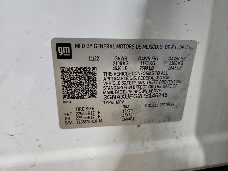 Продаж на аукціоні авто 2023 Chevrolet Equinox, vin: 3GNAXUEG2PS146245, номер лоту: 49147006