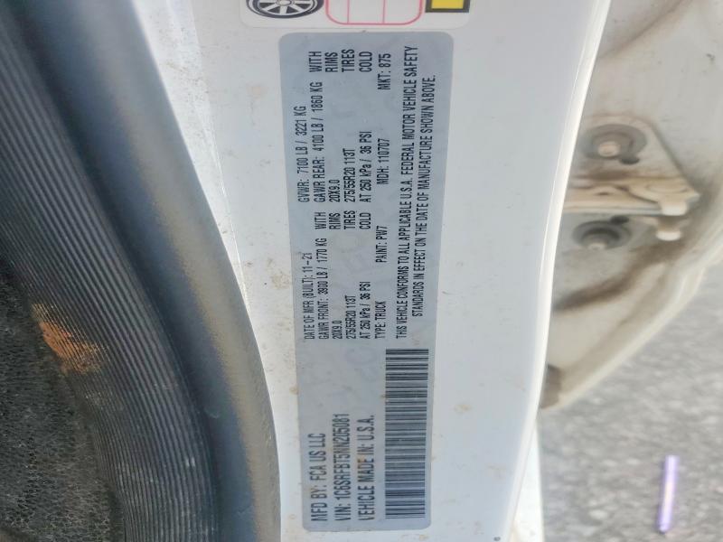 2022 Ram 1500 მანქანა იყიდება აუქციონზე, vin: 1C6SRFBT5NN205081, აუქციონის ნომერი: 47750206