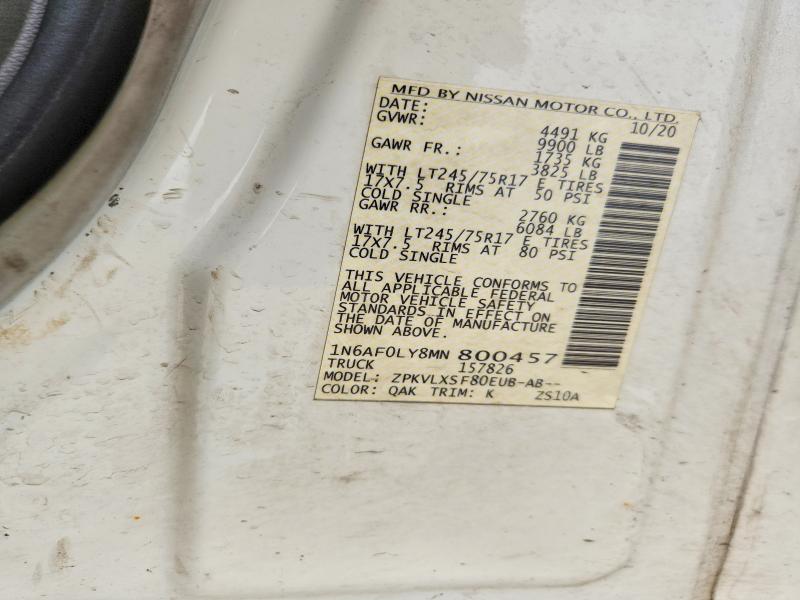 Продаж на аукціоні авто 2021 Nissan Nv, vin: 1N6AF0LY8MN800457, номер лоту: 51304996