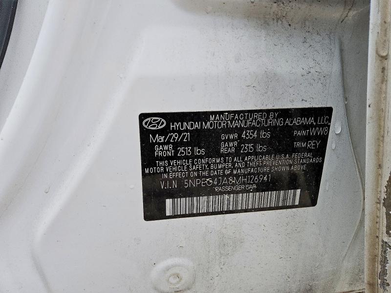 55204486 :رقم المزاد ، 5NPEG4JA8MH126941 vin ، 2021 Hyundai Sonata مزاد بيع