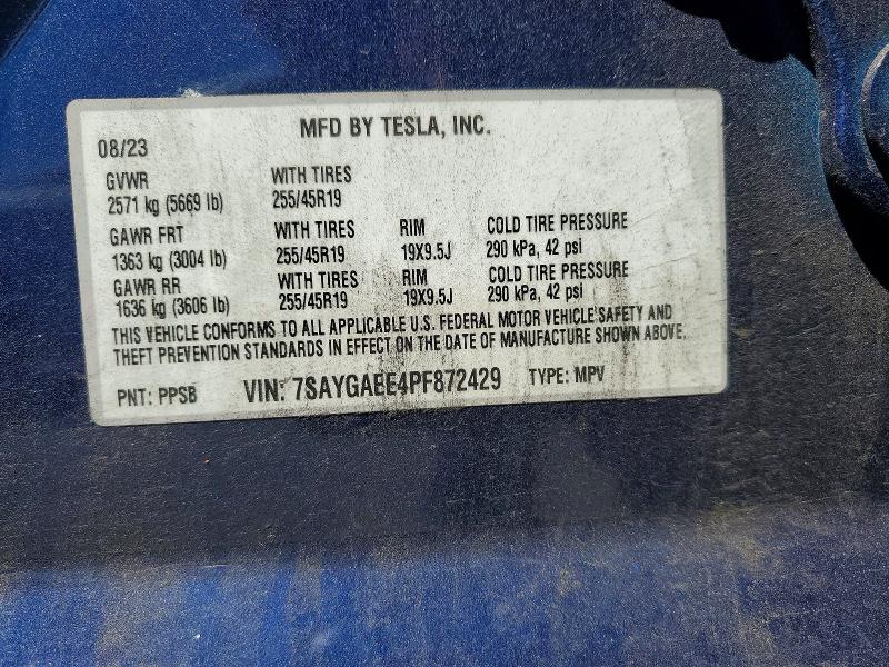 Aukcja sprzedaży 2023 Tesla Model Y, vin: 7SAYGAEE4PF872429, numer aukcji: 49005386