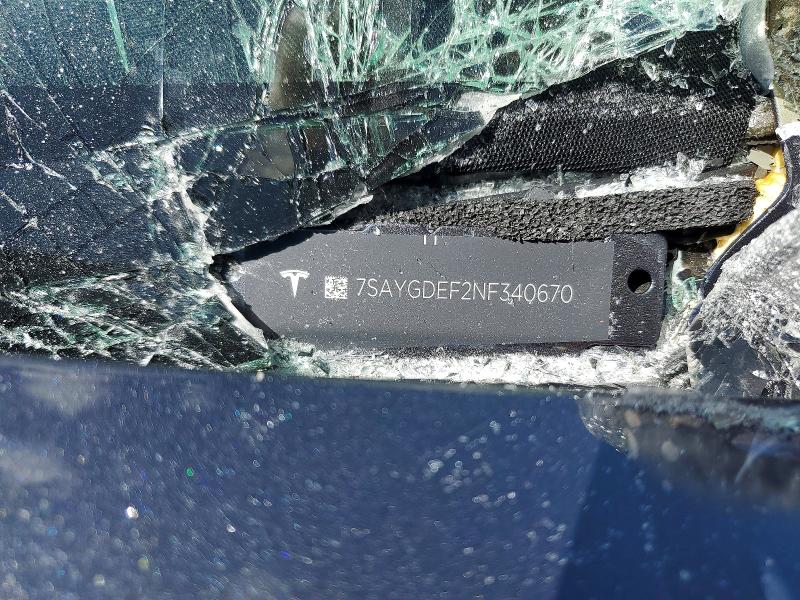 51592066 :رقم المزاد ، 7SAYGDEF2NF340670 vin ، 2022 Tesla Model Y مزاد بيع