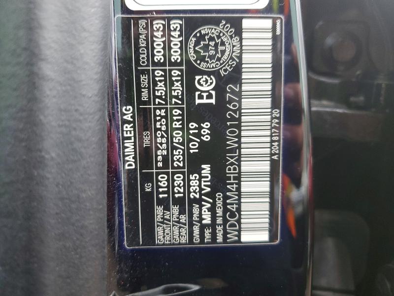 Продаж на аукціоні авто 2020 Mercedes-benz Glb, vin: WDC4M4HBXLW012672, номер лоту: 51029956