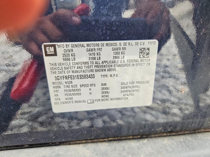 51090606 :رقم المزاد ، 3GYFNFE31ES583433 vin ، 2014 Cadillac Srx مزاد بيع
