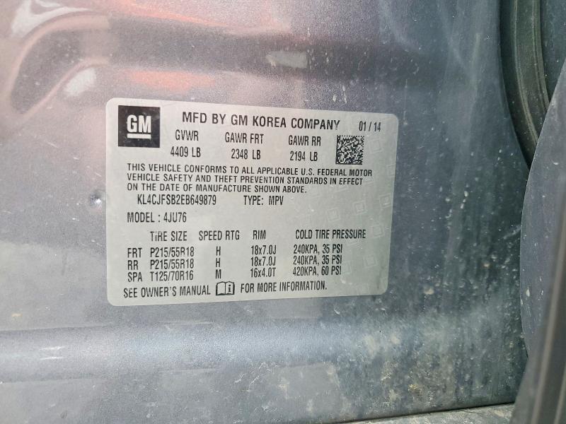 Продаж на аукціоні авто 2014 Buick Encore, vin: KL4CJFSB2EB649879, номер лоту: 48818976