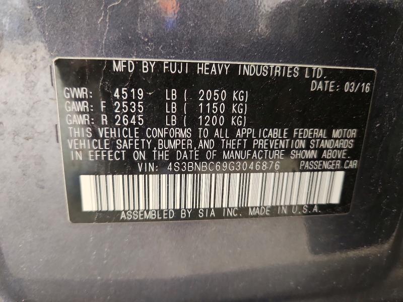 Продажа на аукционе авто 2016 Subaru Legacy, vin: 4S3BNBC69G3046876, номер лота: 50960386