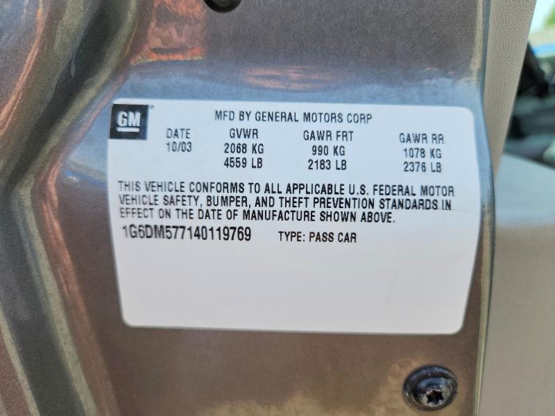 Продаж на аукціоні авто 2004 Cadillac Cts, vin: 1G6DM577140119769, номер лоту: 51212426
