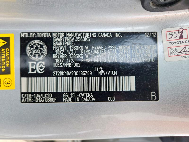 Aukcja sprzedaży 2013 Lexus Rx 350, vin: 2T2BK1BA2DC186789, numer aukcji: 50924496