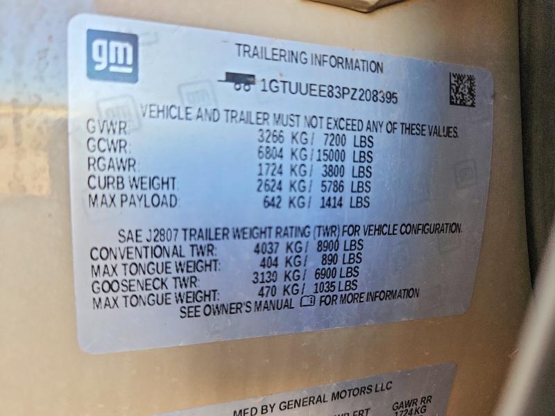 Aukcja sprzedaży 2023 Gmc Sierra, vin: 1GTUUEE83PZ208395, numer aukcji: 48627796