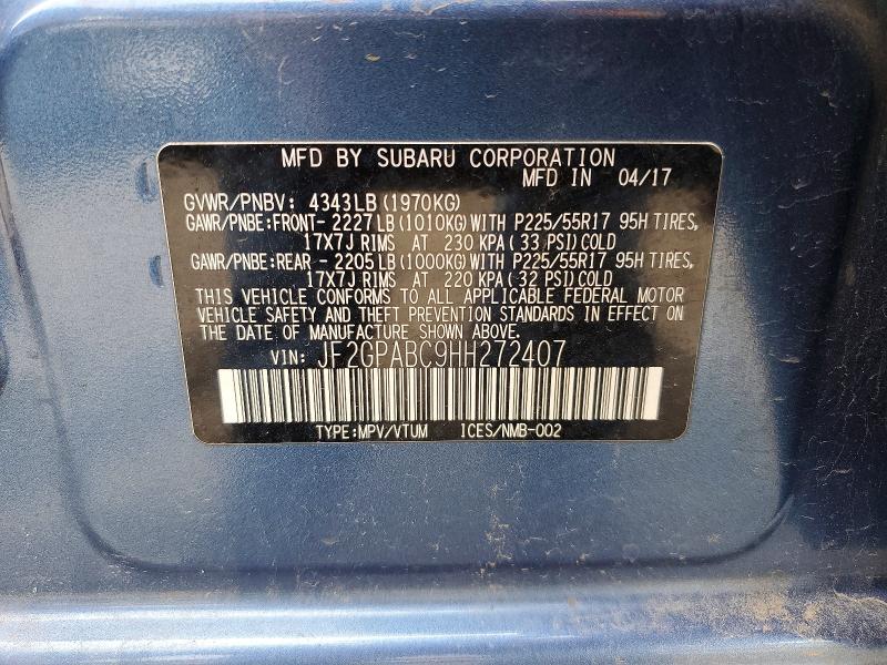 Продаж на аукціоні авто 2017 Subaru Crosstrek, vin: JF2GPABC9HH272407, номер лоту: 49633606