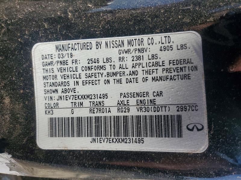 Продаж на аукціоні авто 2019 Infiniti Q60, vin: JN1EV7EKXKM231495, номер лоту: 50645766