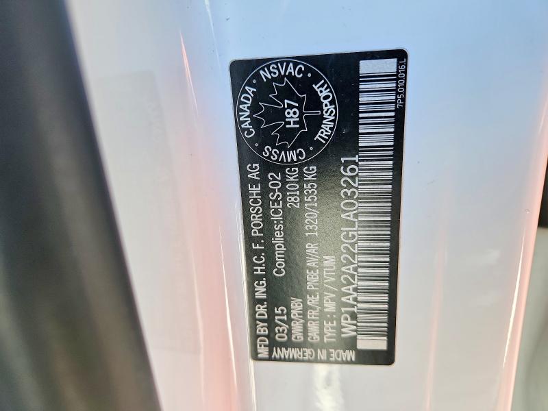 Продажа на аукционе авто 2016 Porsche Cayenne, vin: WP1AA2A22GLA03261, номер лота: 49086306