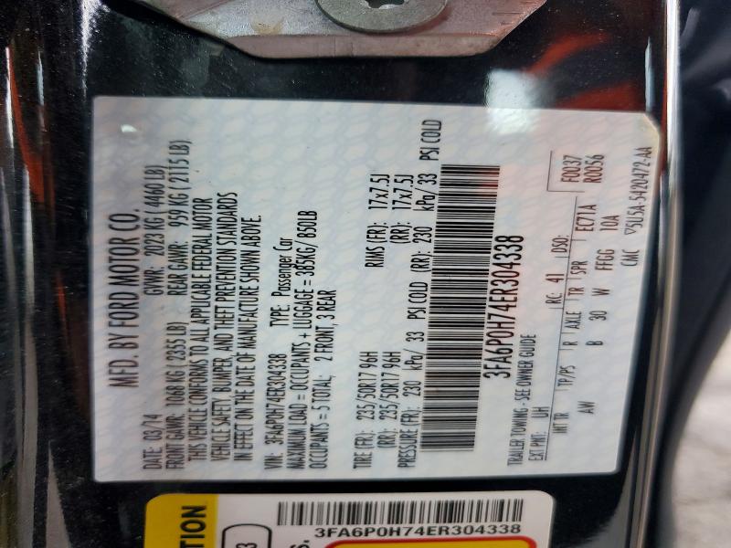 Продажа на аукционе авто 2014 Ford Fusion, vin: 3FA6P0H74ER304338, номер лота: 49254556