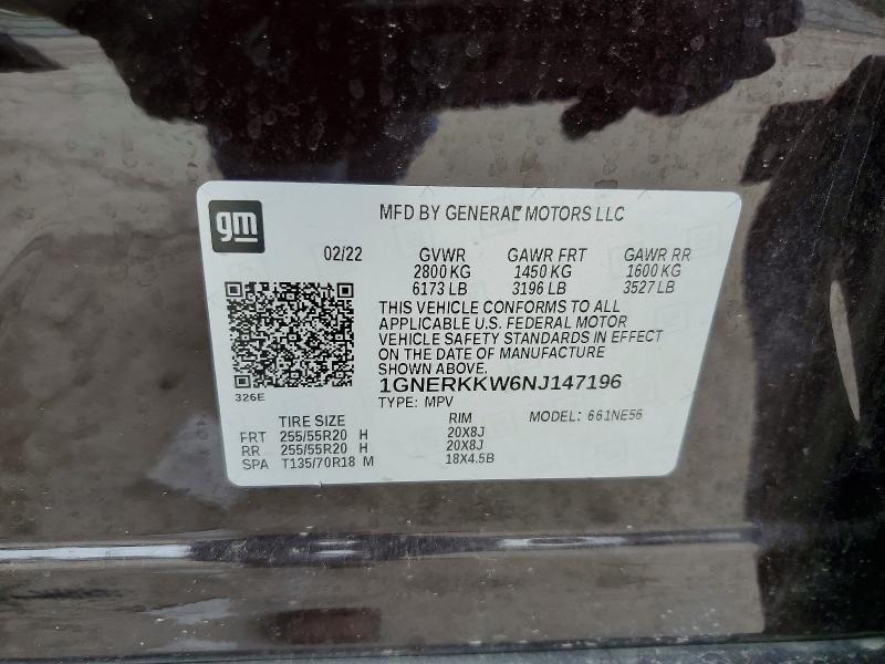 Продаж на аукціоні авто 2022 Chevrolet Traverse, vin: 1GNERKKW6NJ147196, номер лоту: 51082546