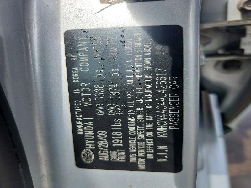 Aukcja sprzedaży 2010 Hyundai Accent, vin: KMHCN4AC4AU426617, numer aukcji: 51295026