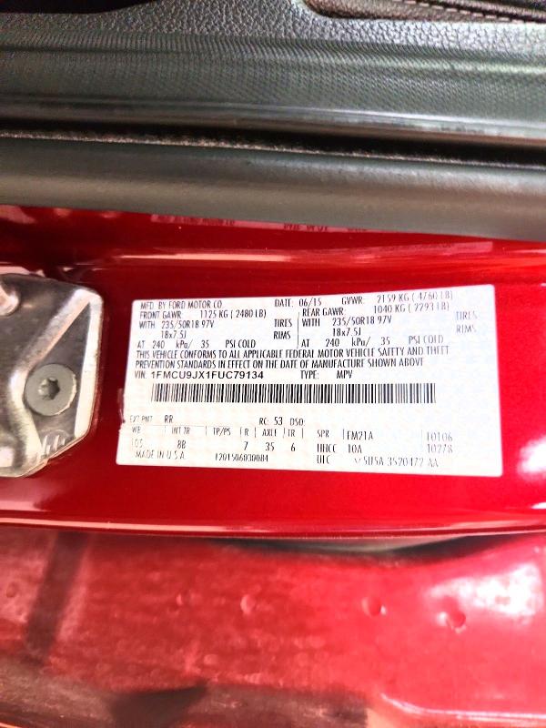 Продаж на аукціоні авто 2015 Ford Escape, vin: 1FMCU9JX1FUC79134, номер лоту: 49801026