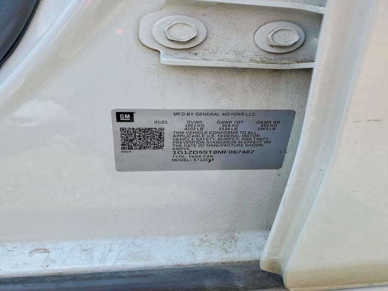 Продаж на аукціоні авто 2021 Chevrolet Malibu, vin: 1G1ZD5ST8MF067487, номер лоту: 51683486