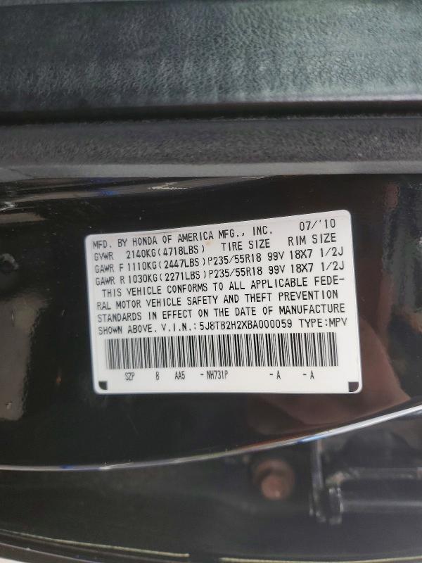 Aukcja sprzedaży 2011 Acura Rdx, vin: 5J8TB2H2XBA000059, numer aukcji: 48782856