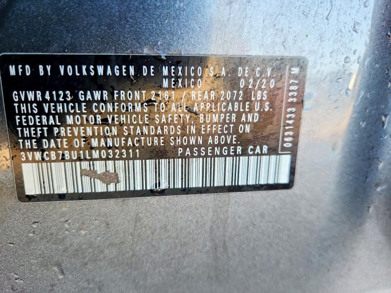 2020 Volkswagen Jetta მანქანა იყიდება აუქციონზე, vin: 3VWCB7BU1LM032311, აუქციონის ნომერი: 48605896
