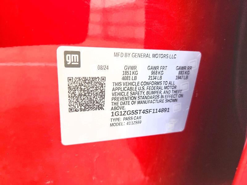 Aukcja sprzedaży 2025 Chevrolet Malibu, vin: 1G1ZG5ST4SF114891, numer aukcji: 51471566