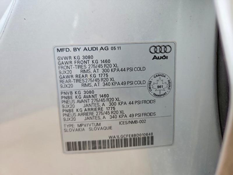 Aukcja sprzedaży 2011 Audi Q7, vin: WA1LGCFE8BD010648, numer aukcji: 50178516