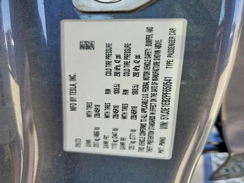 Aukcja sprzedaży 2023 Tesla 3, vin: 5YJ3E1EB2PF650541, numer aukcji: 50513206
