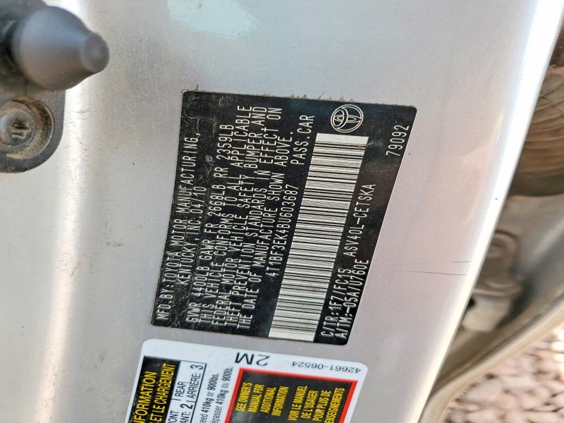 49595036 :رقم المزاد ، 4T1BF3EK4BU603687 vin ، 2011 Toyota Camry مزاد بيع