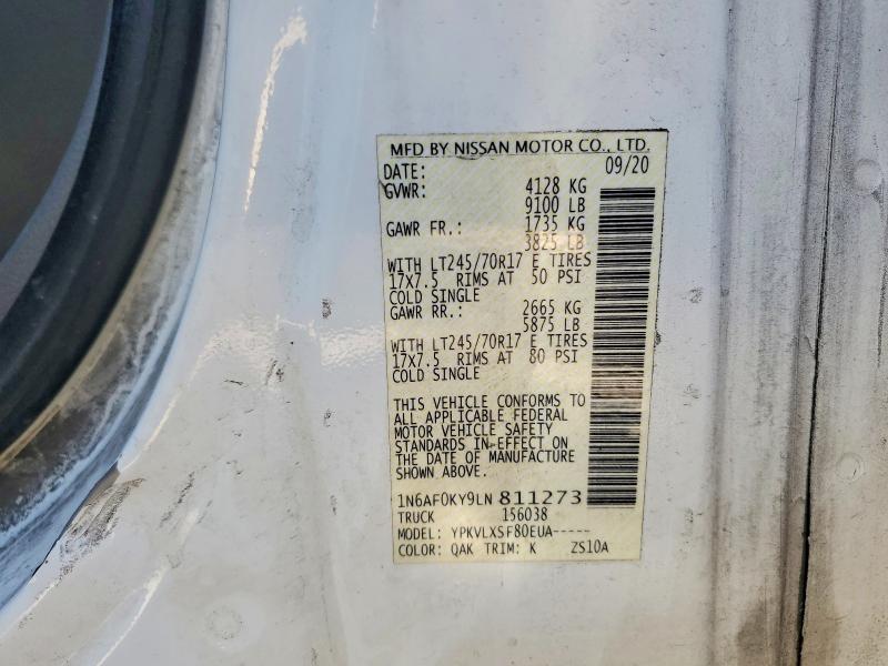 Aukcja sprzedaży 2020 Nissan Nv 2500, vin: 1N6AF0KY9LN811273, numer aukcji: 49023666