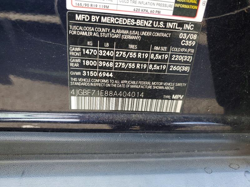 Aukcja sprzedaży 2008 Mercedes-benz Gl, vin: 4JGBF71E88A404014, numer aukcji: 49515706