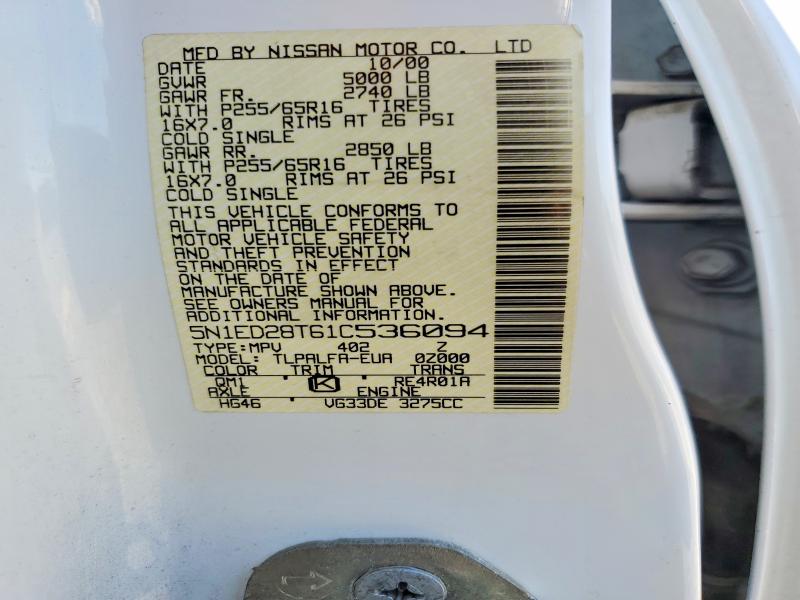 Продаж на аукціоні авто 2001 Nissan Xterra, vin: 5N1ED28T61C536094, номер лоту: 51118946