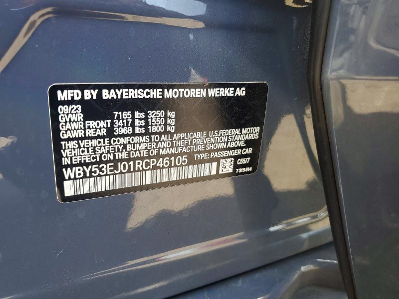 Продаж на аукціоні авто 2024 Bmw I7, vin: WBY53EJ01RCP46105, номер лоту: 49110926