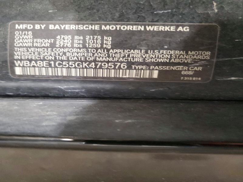 2016 Bmw 330e მანქანა იყიდება აუქციონზე, vin: WBA8E1C55GK479576, აუქციონის ნომერი: 49412416