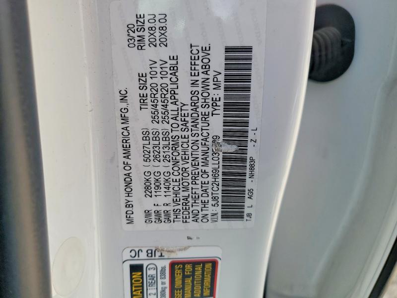 Aukcja sprzedaży 2020 Acura Rdx, vin: 5J8TC2H69LL037089, numer aukcji: 50131516