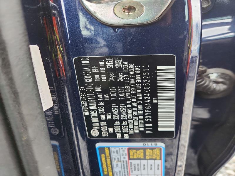 Продаж на аукціоні авто 2019 Kia Sorento, vin: 5XYPG4A34KG522511, номер лоту: 51473506